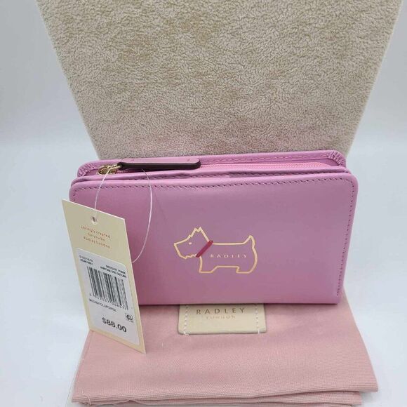 Radley London Leather Light Pink Heritage Dog Medium Bi Fold Wallet NWT! - Picture 5 of 7